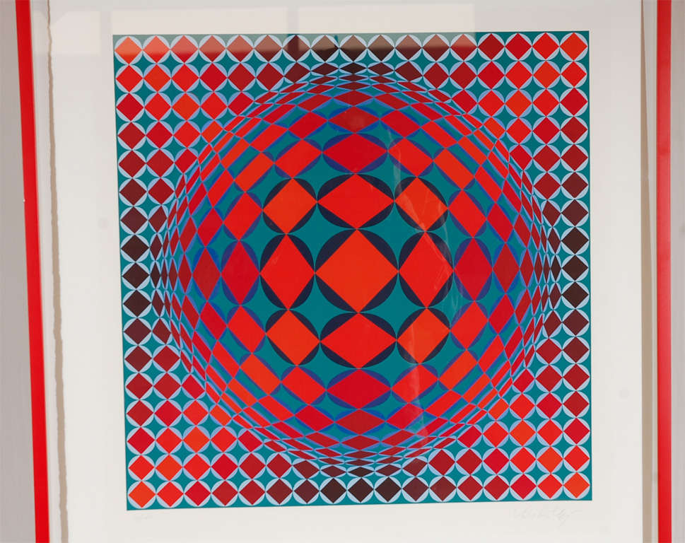 A Signed and Numbered Off Set Lithograph by Victor Vasarely