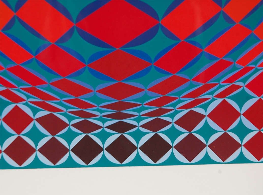 A Signed and Numbered Off Set Lithograph by Victor Vasarely In Excellent Condition For Sale In New York, NY