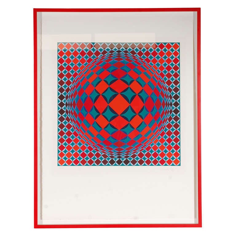 A Signed and Numbered Off Set Lithograph by Victor Vasarely For Sale