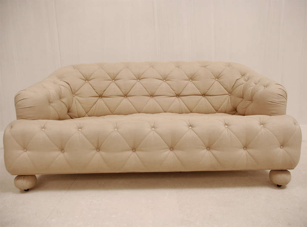A Button Tufted and Quilted Sofa at 1stDibs