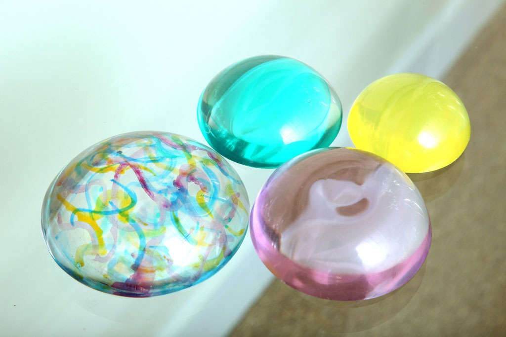 Three Norman Mercer Lucite Orb Sculptures/Paperweights 3