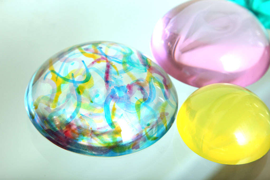 20th Century Three Norman Mercer Lucite Orb Sculptures/Paperweights