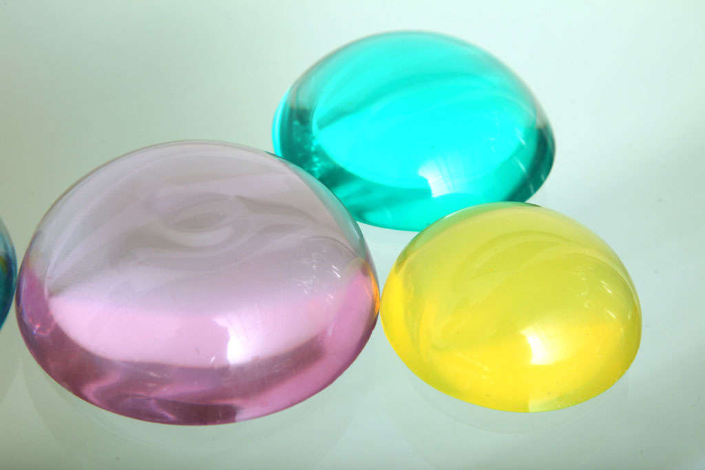 Three Norman Mercer Lucite Orb Sculptures/Paperweights 1