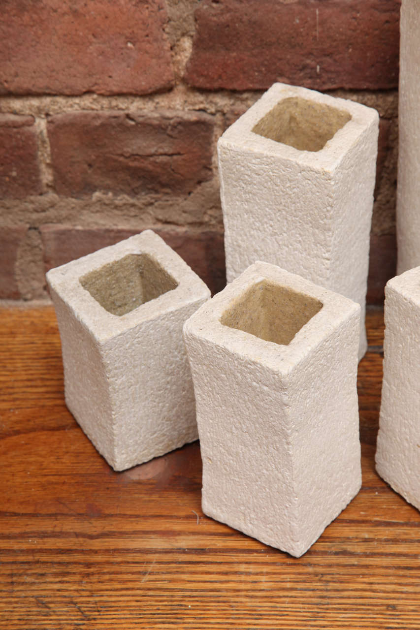 American Modular Sculpture Vases in Stoneware by Freddy Borges
