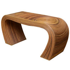 Caned Bamboo Console Table