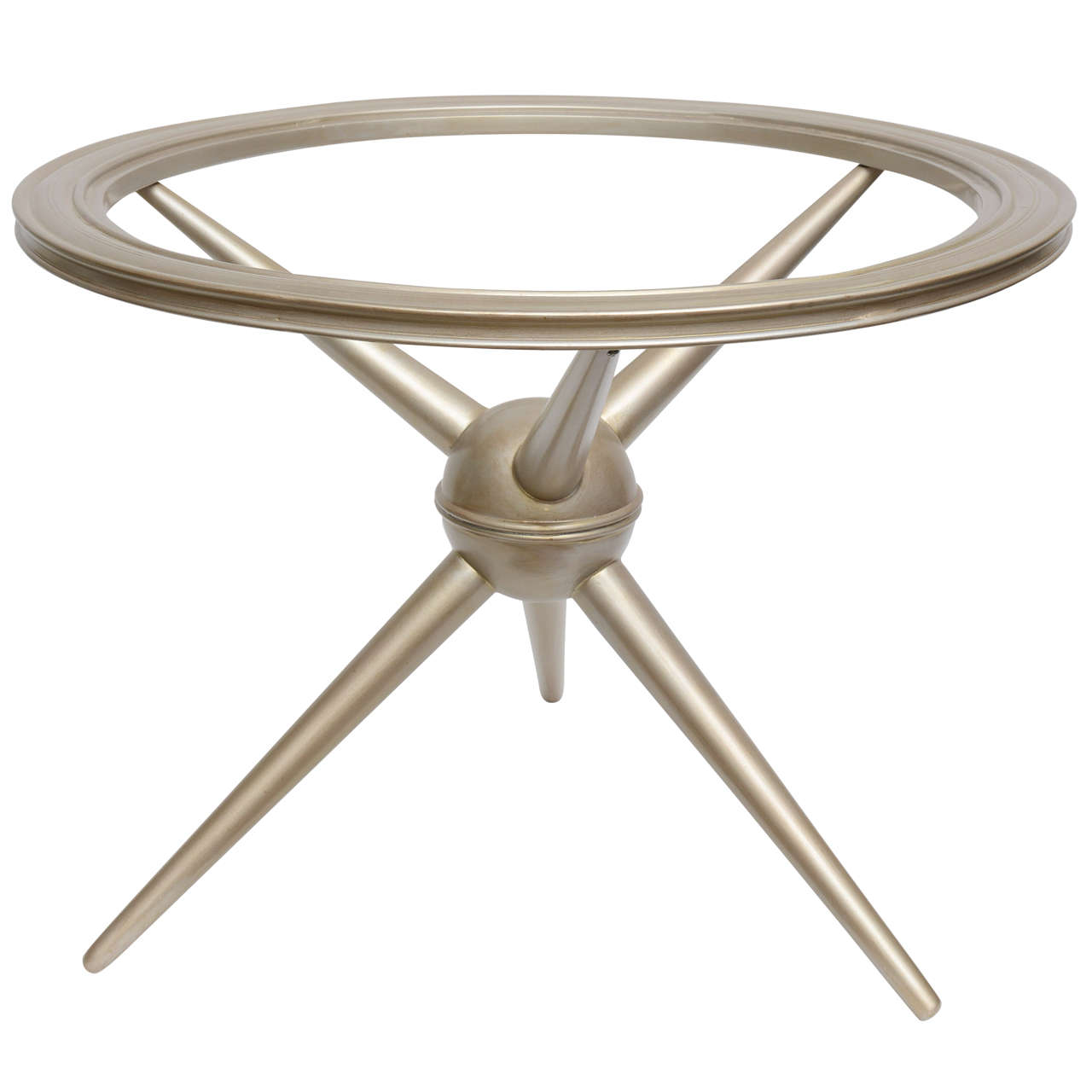 Italian Space Age Mid-Century Modern Sputnik Wood Glass Side Table For Sale