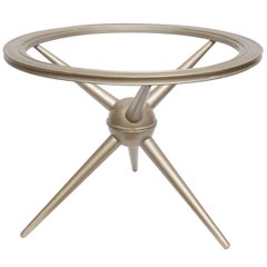 Table d'appoint en bois et verre Sputnik Italian Space Age Modern Mid-Century Modern