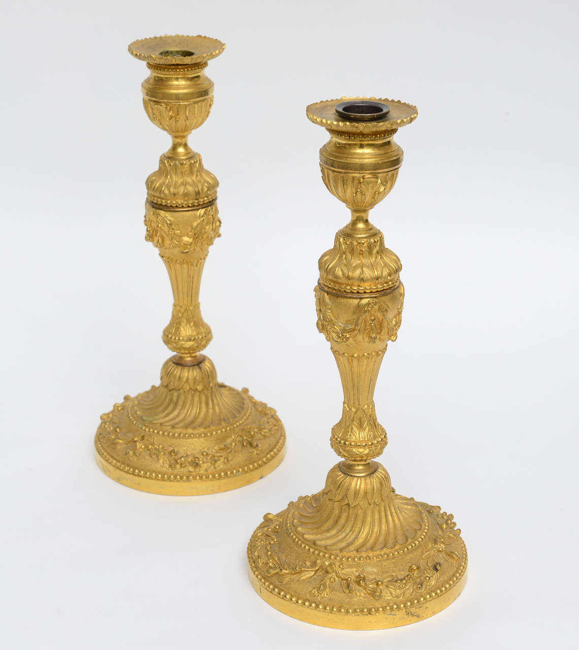 Pair of Gilt Bronze 18th Century Candleholders 2