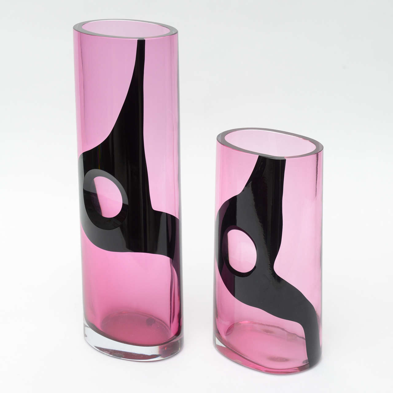 Mid-Century Modern Two Italian Modern Art Glass Vases, Seguso For Sale