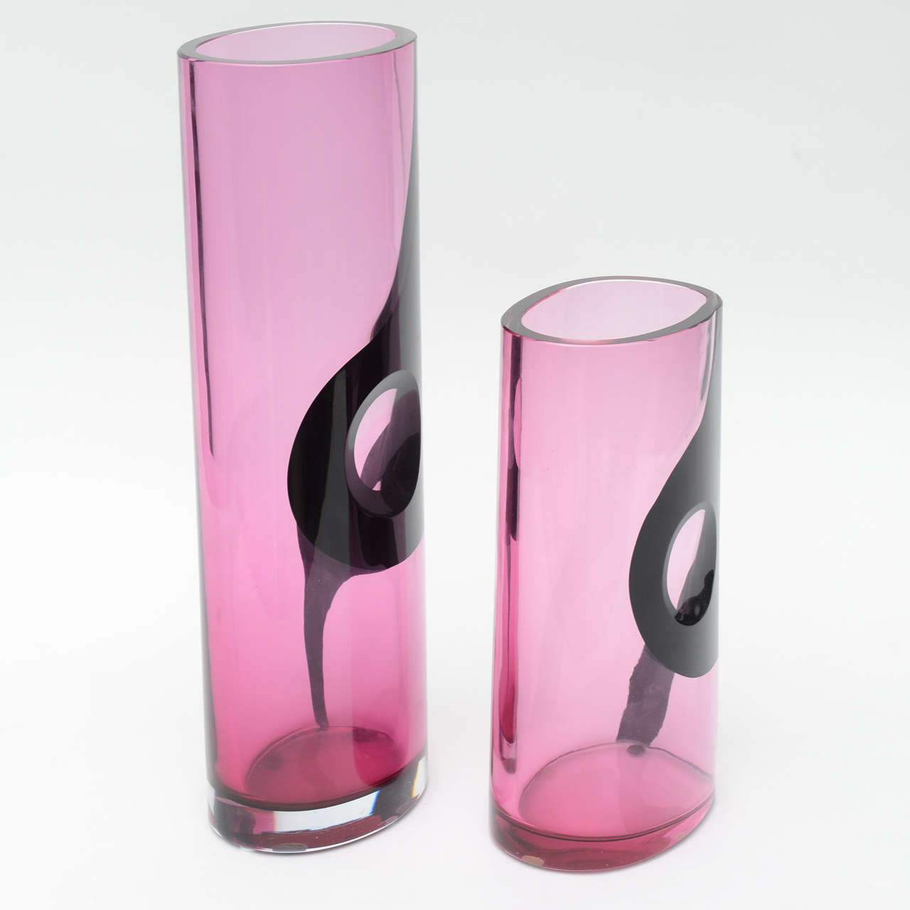 Two Italian Modern Art Glass Vases, Seguso In Excellent Condition For Sale In Hollywood, FL