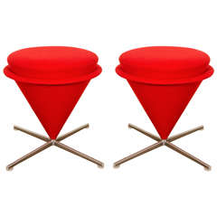 Pair of “K3 Cone (Foot) Stools,” by Verner Panton, Model from 1958-1959 4