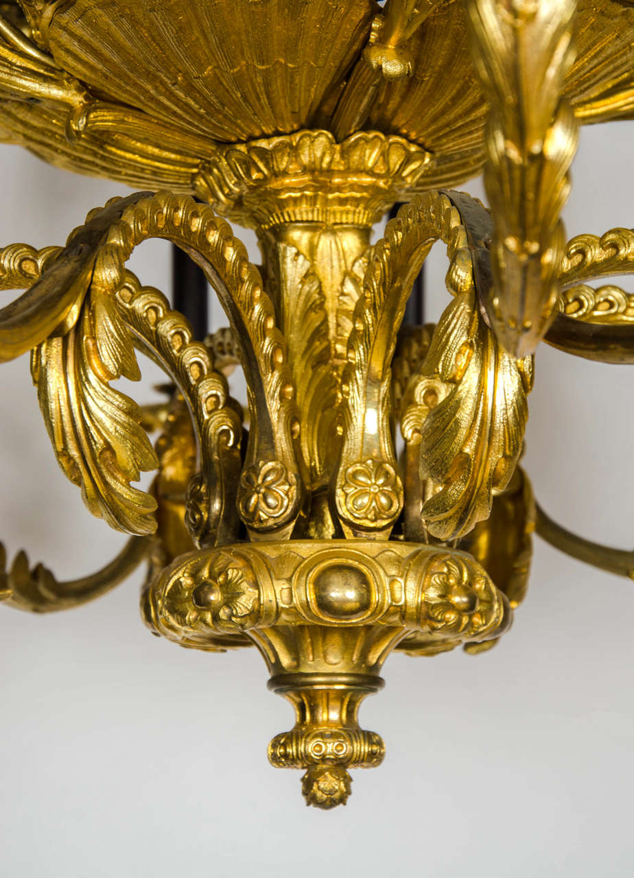 Late 19th Century Continental Gilt Bronze Chandelier For Sale 1
