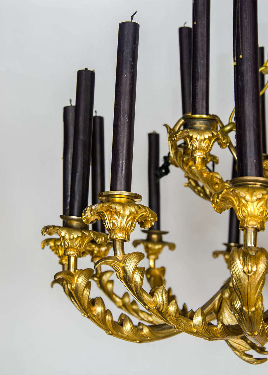 Late 19th Century Continental Gilt Bronze Chandelier For Sale 2