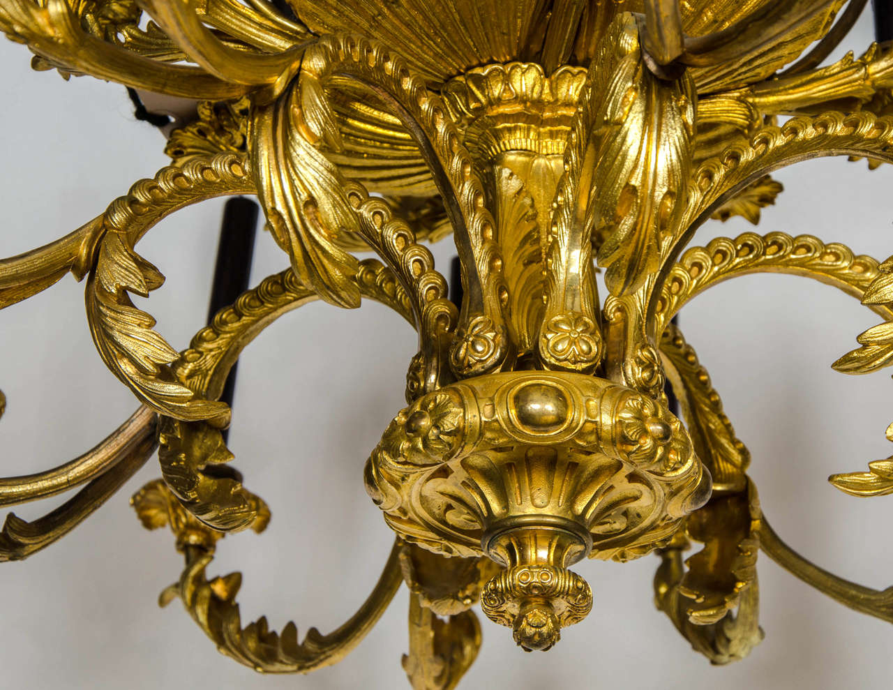 Late 19th Century Continental Gilt Bronze Chandelier For Sale 3