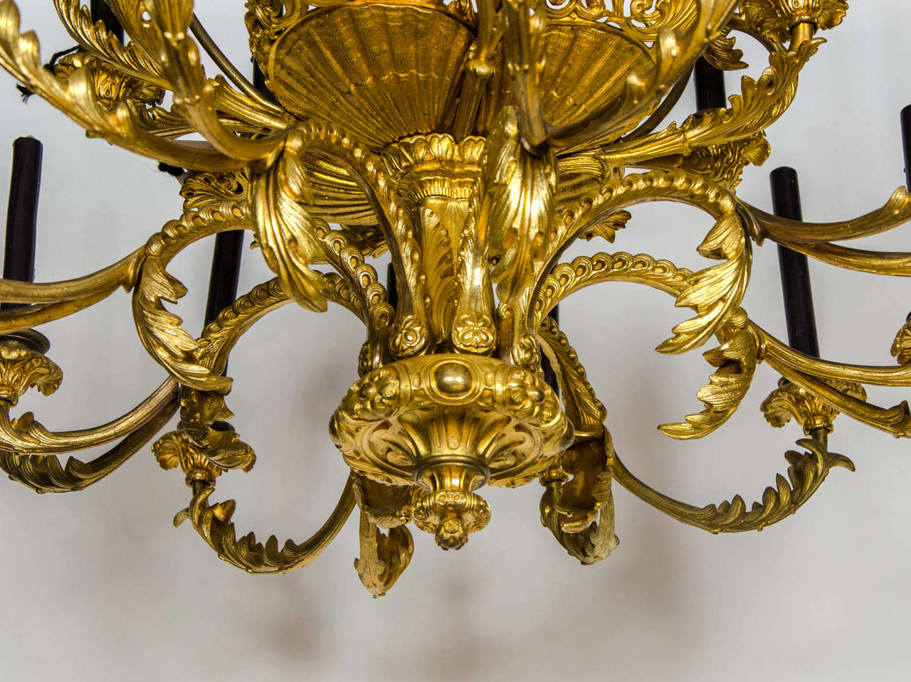 Late 19th Century Continental Gilt Bronze Chandelier For Sale 5