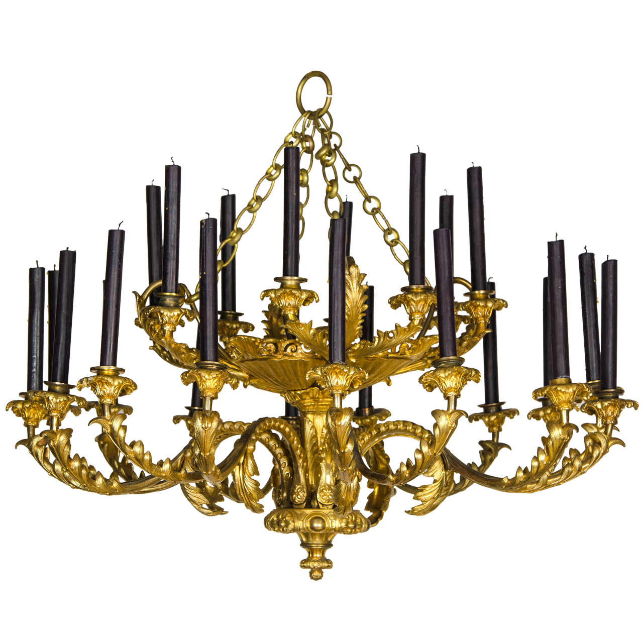 Late 19th Century Continental Gilt Bronze Chandelier For Sale