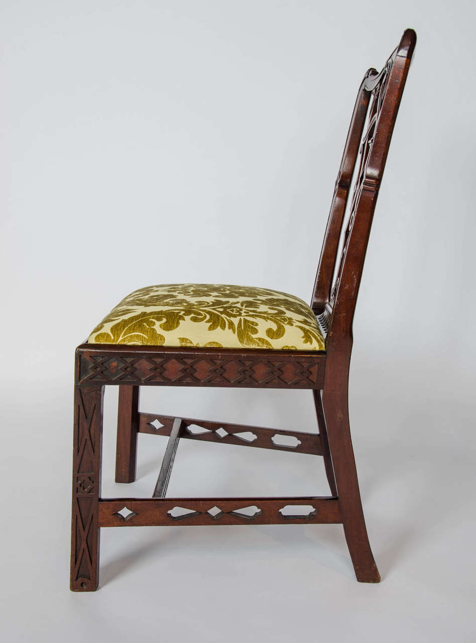 Fabric Set of Six 19th Century Centennial Dining Chairs For Sale