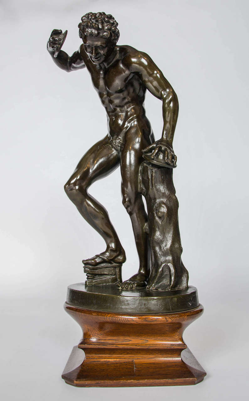 A very good Grand Tour Bronze souvenir by The Vatican Museum after Giovanni Battista Fogging, circa 1700.

The original marble sculpture is in the Uffizi, Florence.