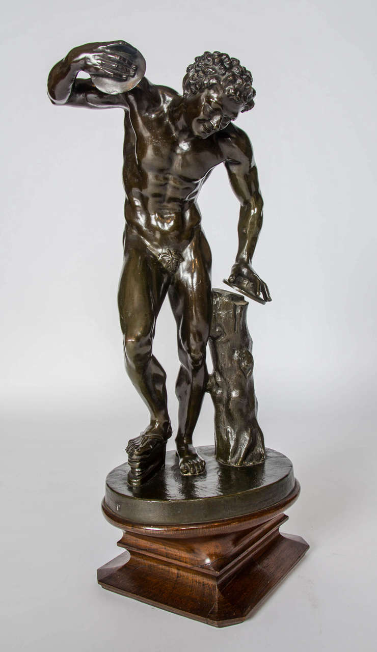 Early 20th Century Dancing Faun Bronze Sculpture