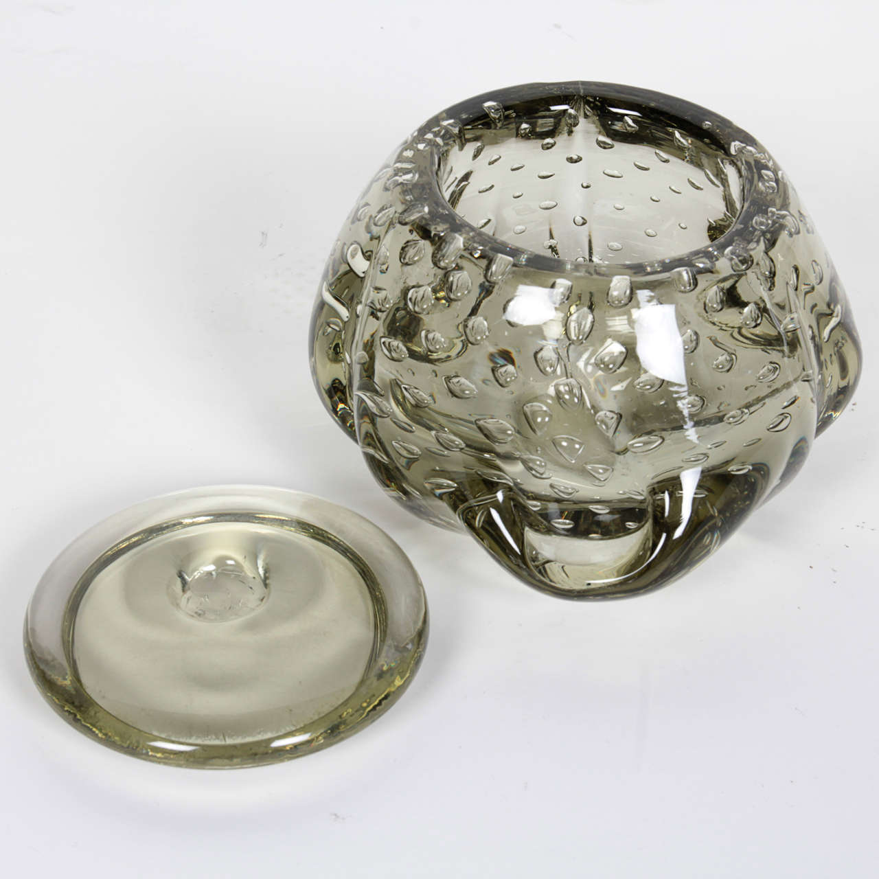 Mid-Century Modern Exquisite Smoked Grey Murano Glass, Vanity or Perfume Set by Barovier & Toso