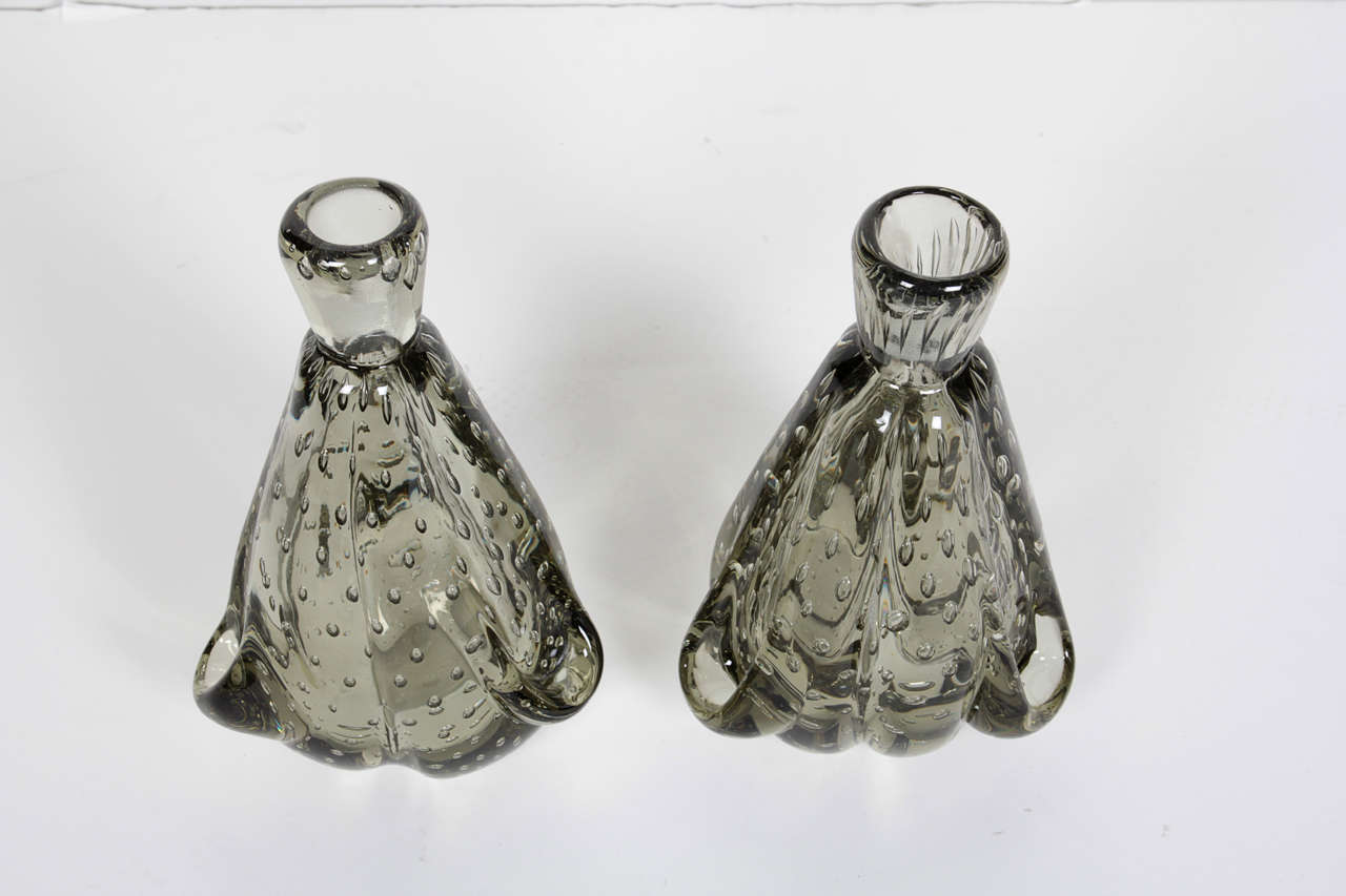 Exquisite Smoked Grey Murano Glass, Vanity or Perfume Set by Barovier & Toso 2