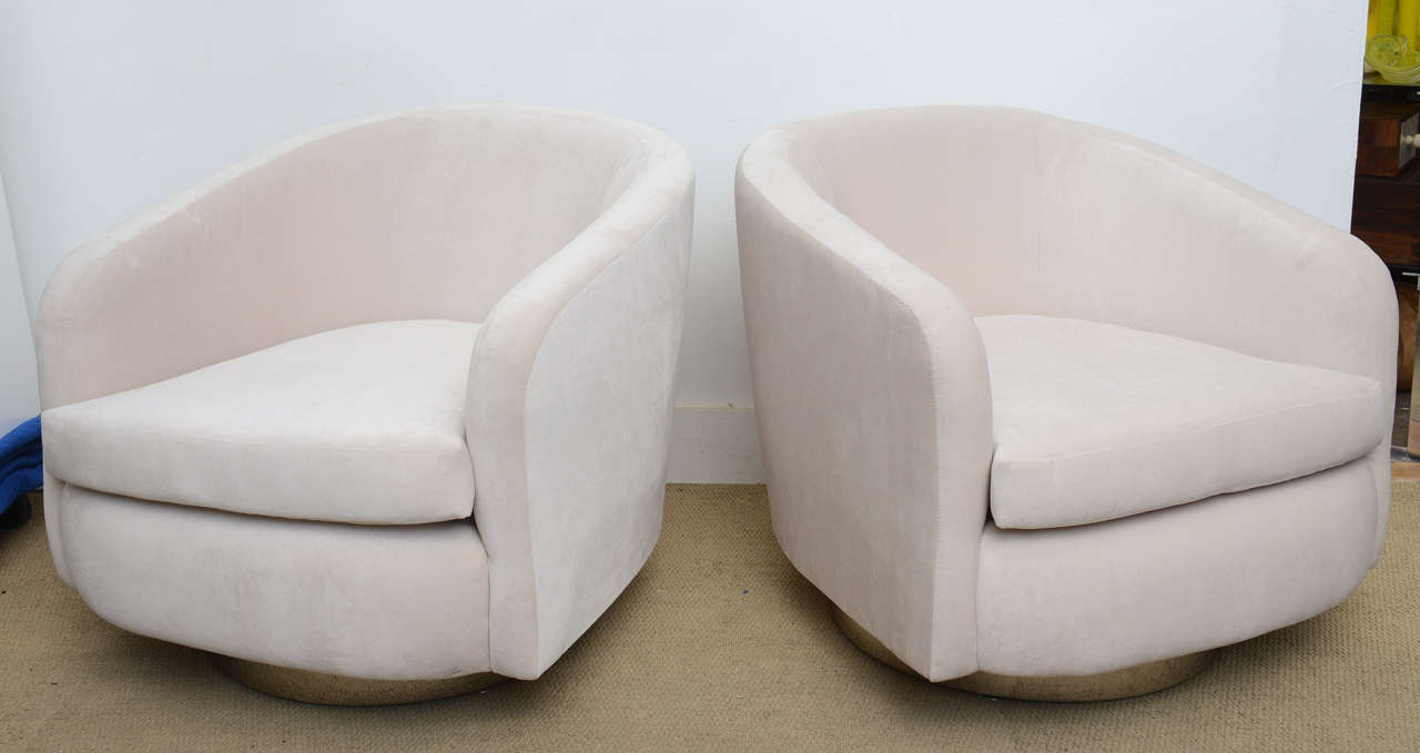 There are six of these available, they were manufactured in the USA by Karpen in the 1970s, frame is wood construction. They were both re-foamed and upholstered the other four are waiting for you, the client to decide and provide us with the fabric