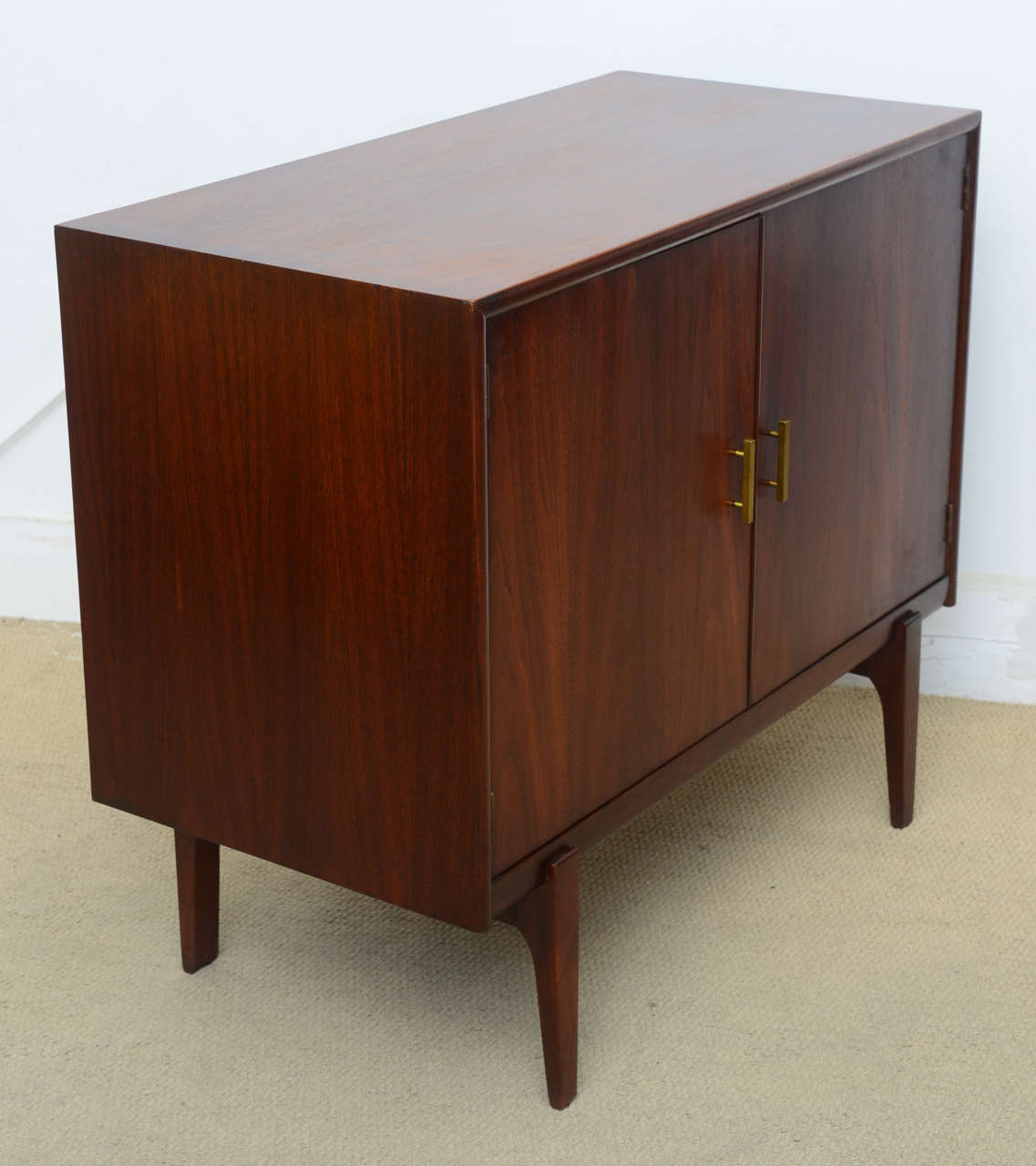 Small Mid-Century Modern Walnut Danish Cabinet or Dresser Credenza 4