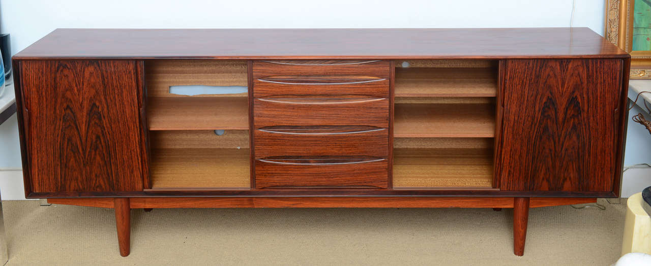 Mid Century Modern Danish Arne Vodder Rosewood Sideboard Credenza In Excellent Condition In Miami, FL