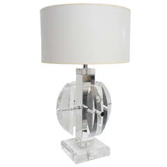 Mid Century Modern Hi-End Karl Springer Style Sculptural Lucite Table Lamp