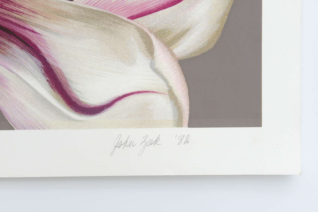 John Zak Modern Limited Edition Signed   Lilies Modern  Print In Good Condition For Sale In Miami, FL
