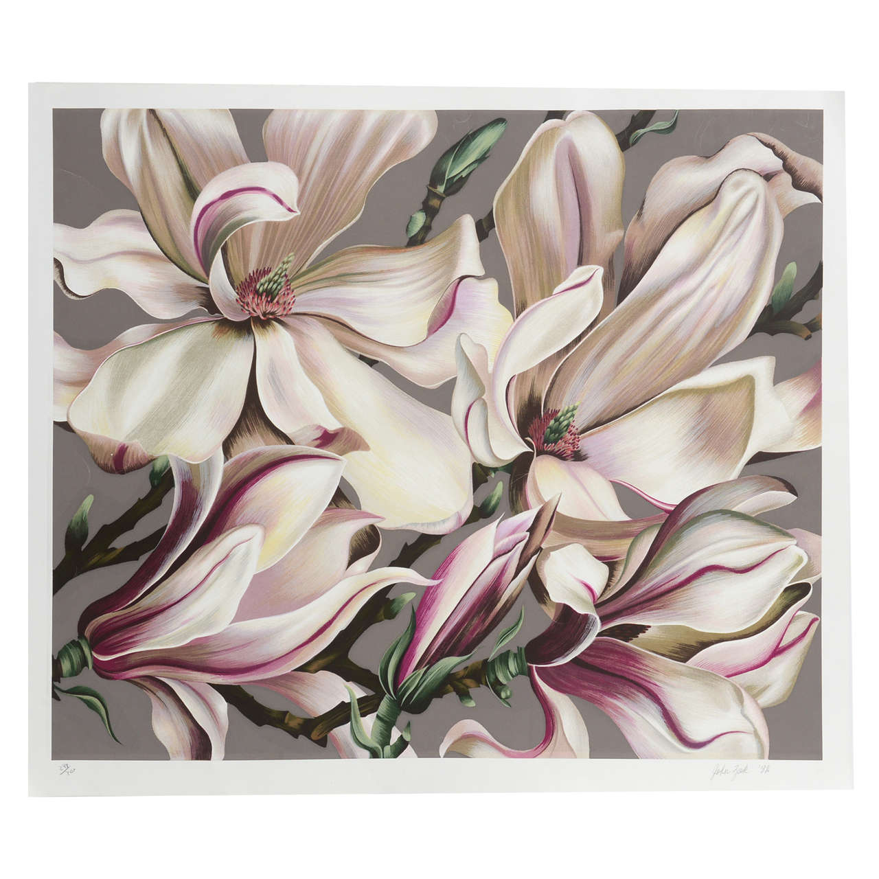 John Zak Modern Limited Edition Signed   Lilies Modern  Print For Sale