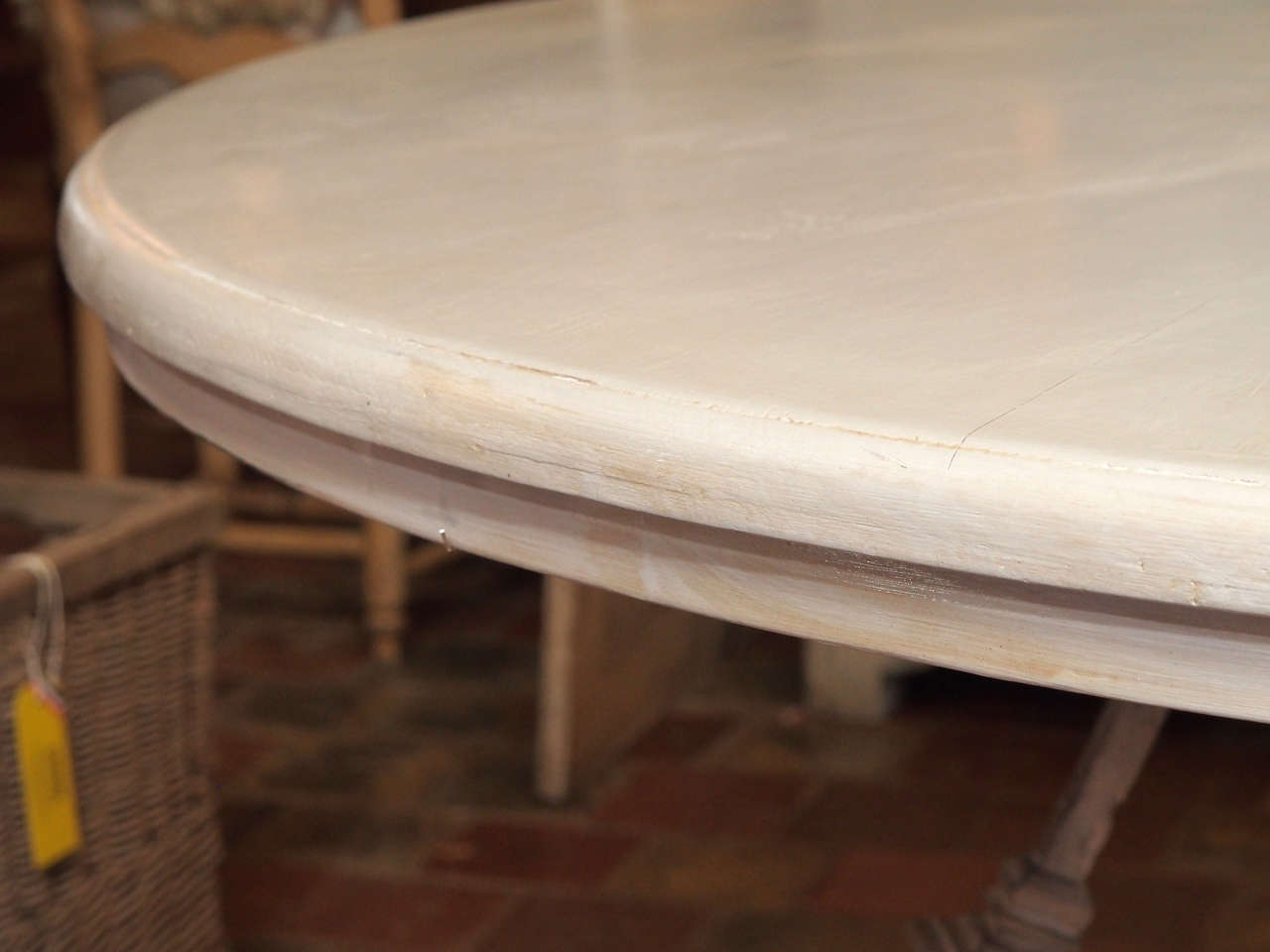 French Custom-Made Round Dining Table In Excellent Condition In New Orleans, LA