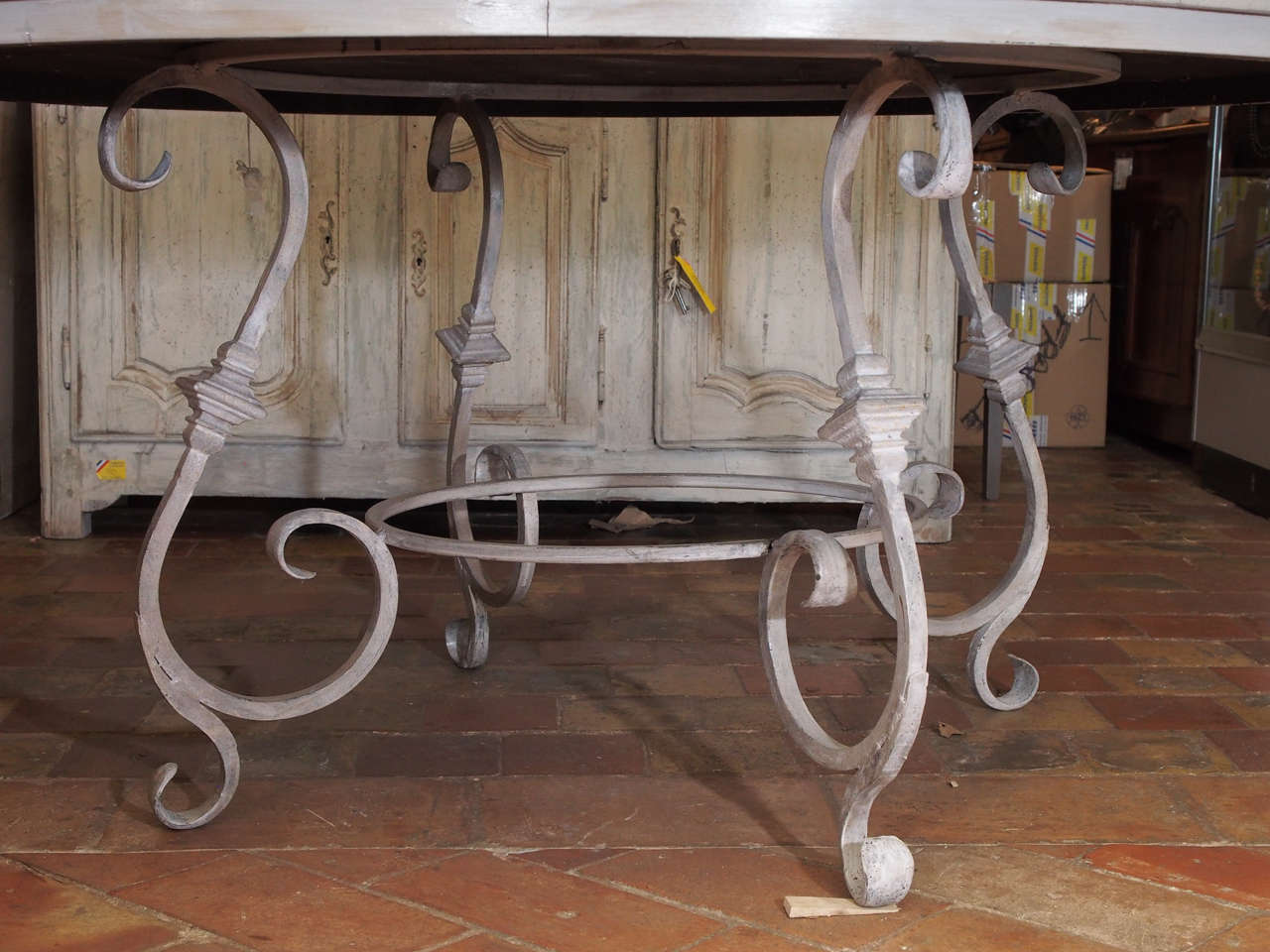 Early 20th Century French Custom-Made Round Dining Table