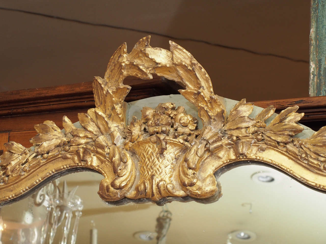 Louis XV 19th Century French Gilded Mirror from Brasserie