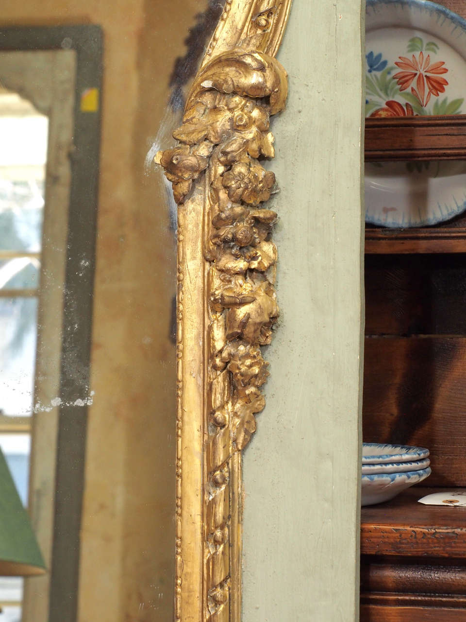 19th Century French Gilded Mirror from Brasserie In Good Condition In New Orleans, LA