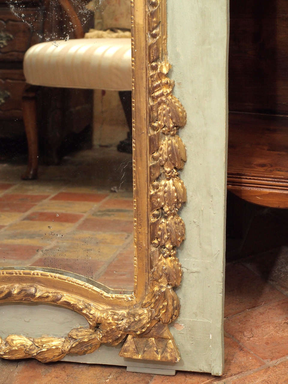 Wood 19th Century French Gilded Mirror from Brasserie