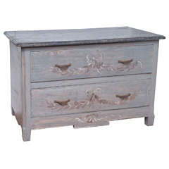 18th C. French Painted 2-Drawer Commode