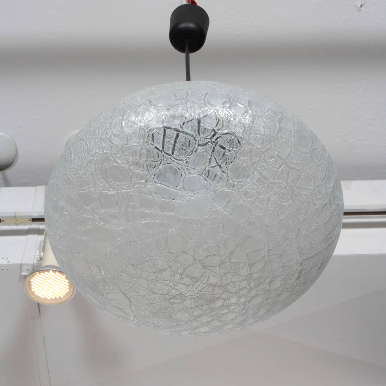 Textured Glass Pendant Fixture, Germany 1
