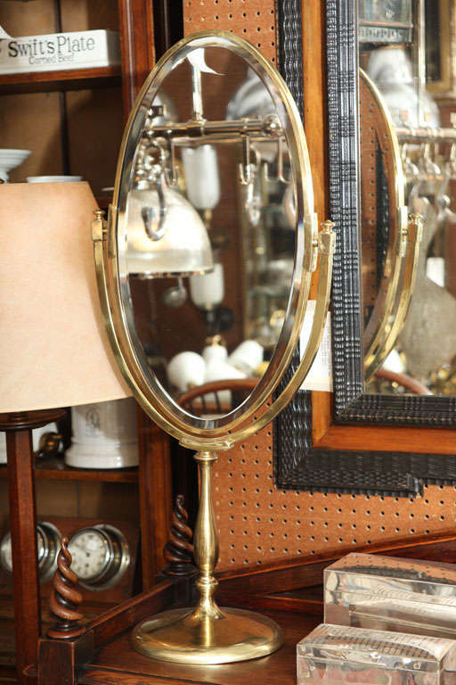 Pair Of Brass Dressing Mirrors
