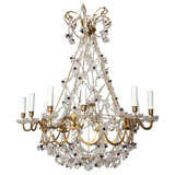 Vintage A 12 Light French Louis XVI Style Bronze Chandelier