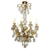 A French Louis XVI Style Bronze 8 Light Chandelier