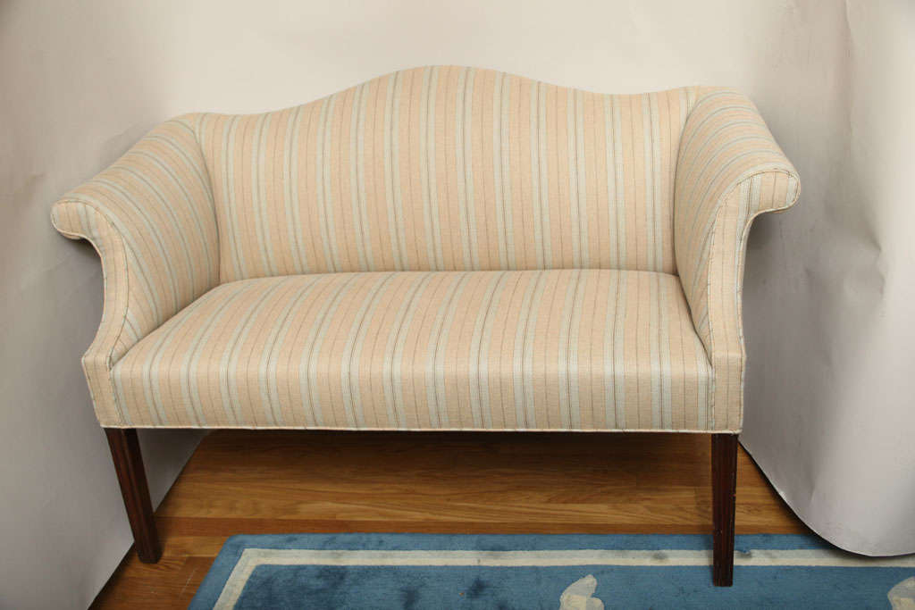 Mid-20th Century A Small Scale Chinese Chippendale Style Camelback Sofa