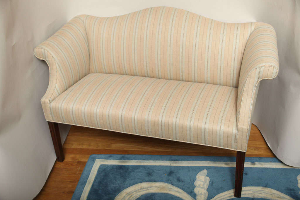 A Small Scale Chinese Chippendale Style Camelback Sofa 3