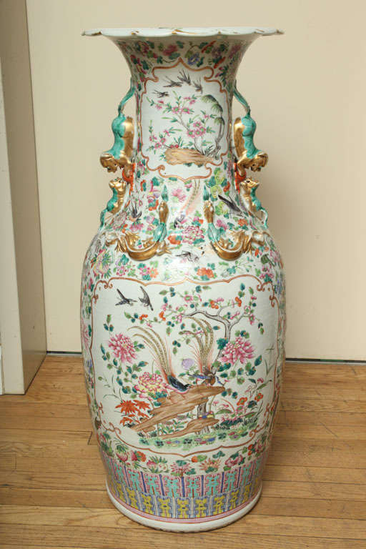 19th Century A Pair of Chinese Palace Size Porcelain Vases