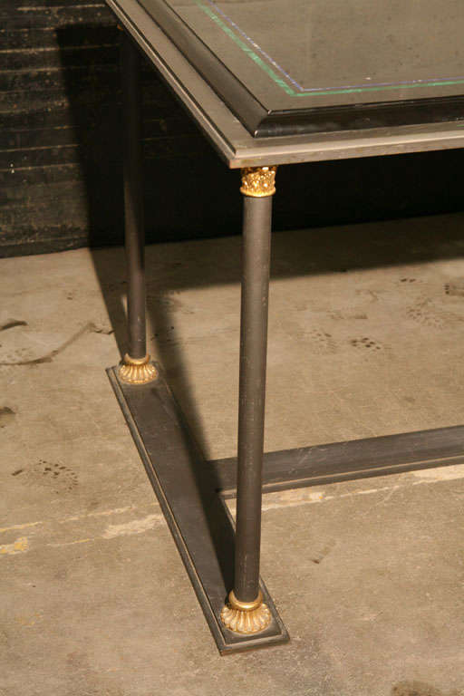 Italian Iron and Gilt Bronze Marble Topped Neoclassical Table