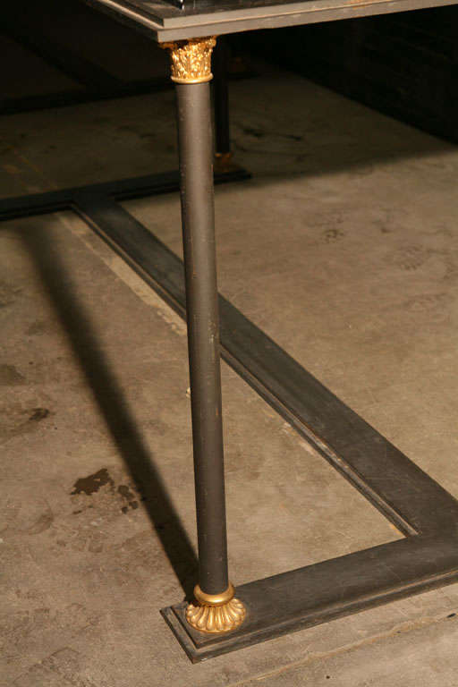 Iron and Gilt Bronze Marble Topped Neoclassical Table 4