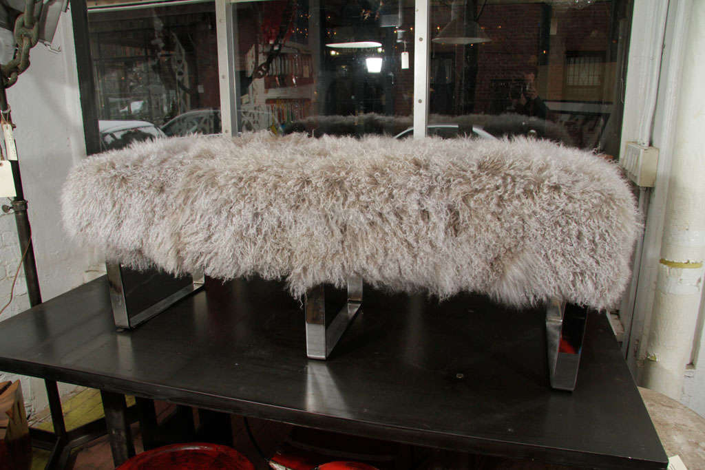 Fluffy Long Lamb's Wool on Chrome Legs