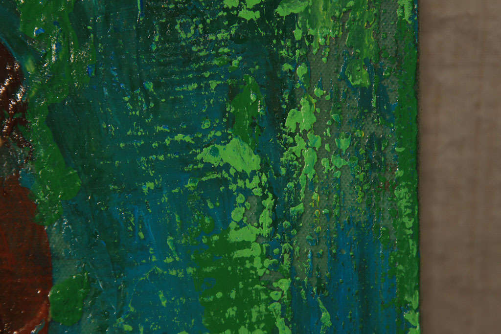 Nude Oil Painting in Green For Sale 1