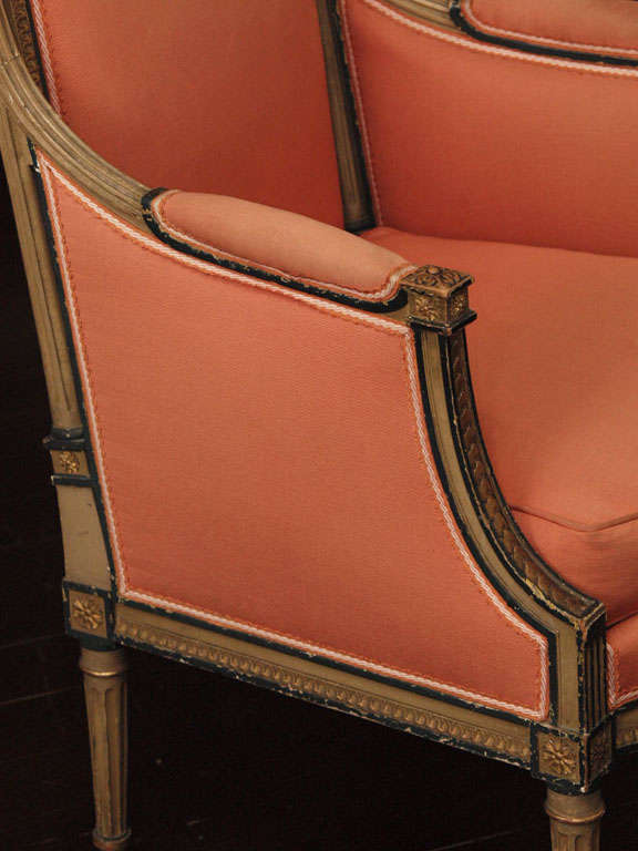 Pair French Louis XVI-style Bergeres 3