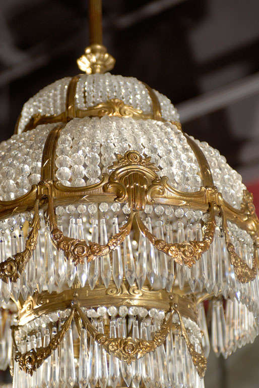 Crystal Antique Chandelier. French Chandelier, circa 1920